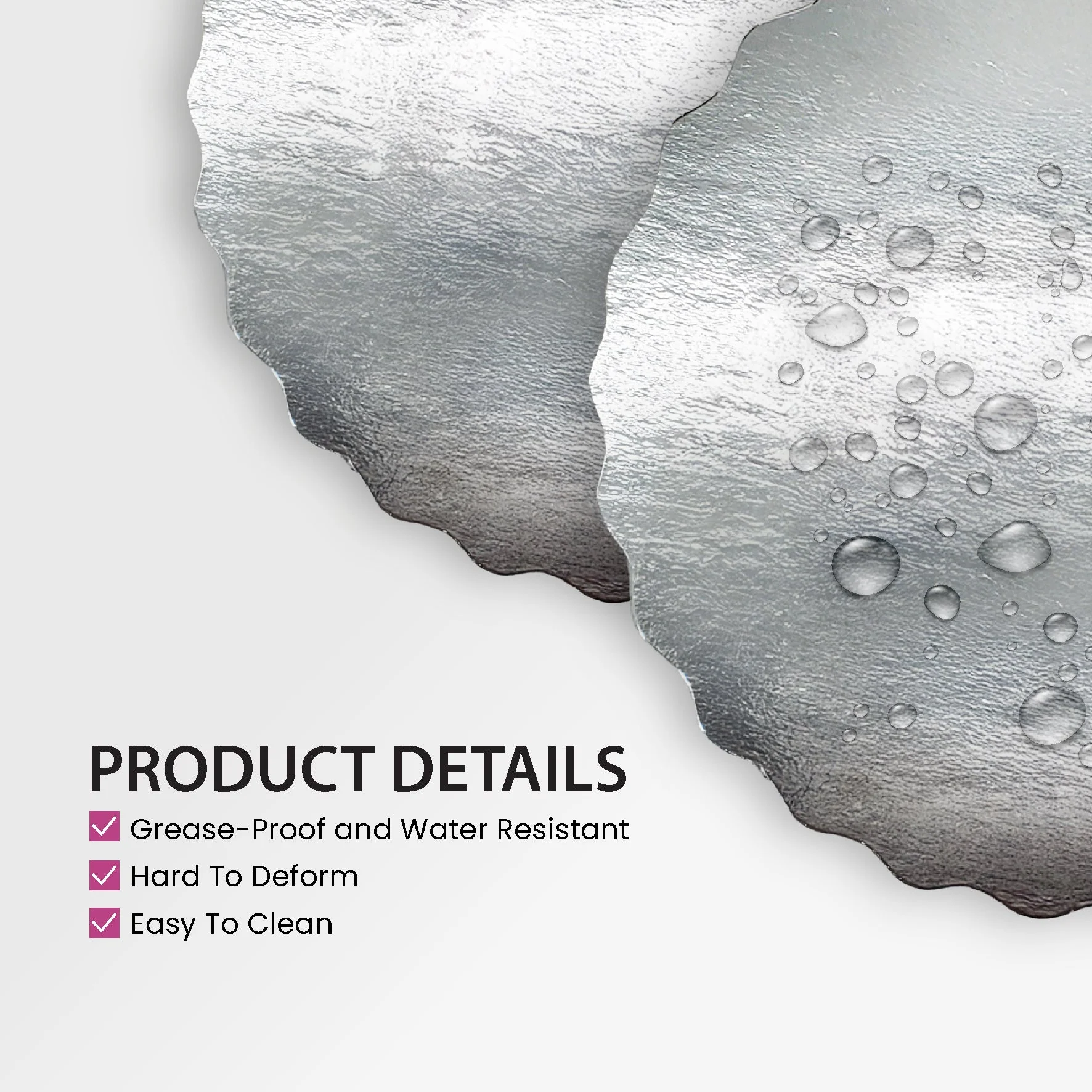 Enjay - Scallop Sheets - 9" - Round - Silver - 0.45 thick - Image 3